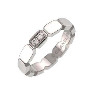 CHANEL Authentic Silver Diamond Ring #48